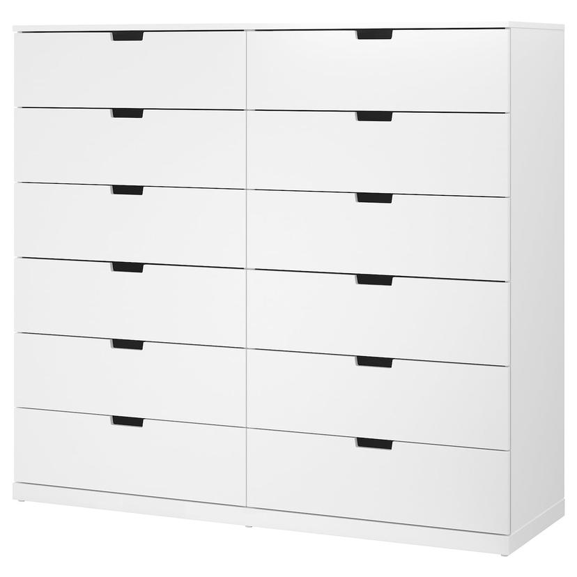 NORDLI — комод с 12 ящиками, белый, 160x145 см