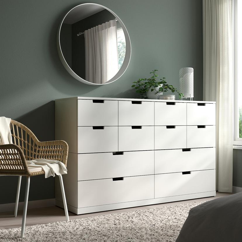 NORDLI — комод с 12 ящиками, белый, 160x99 см