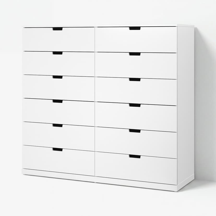 NORDLI — комод с 12 ящиками, белый, 160x145 см