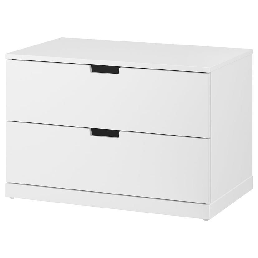 NORDLI — комод с 2 ящиками, белый, 80x54 см