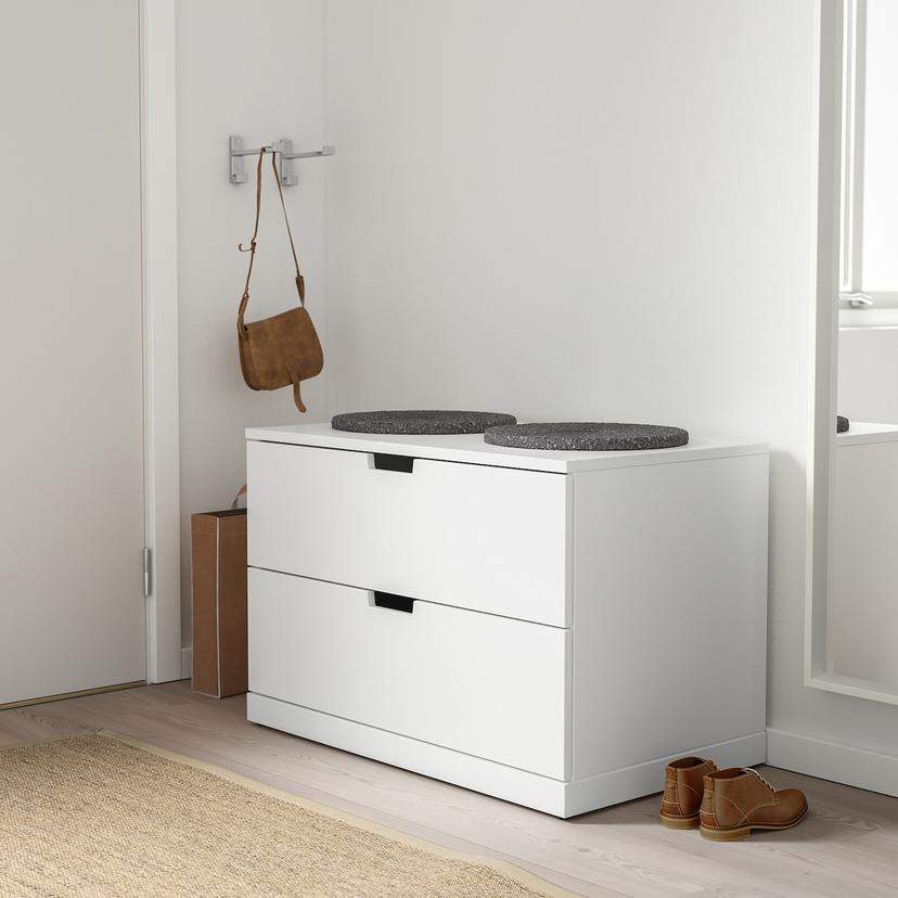 NORDLI — комод с 2 ящиками, белый, 80x54 см