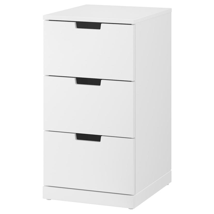 NORDLI — комод с 3 ящиками, белый, 40x76 см