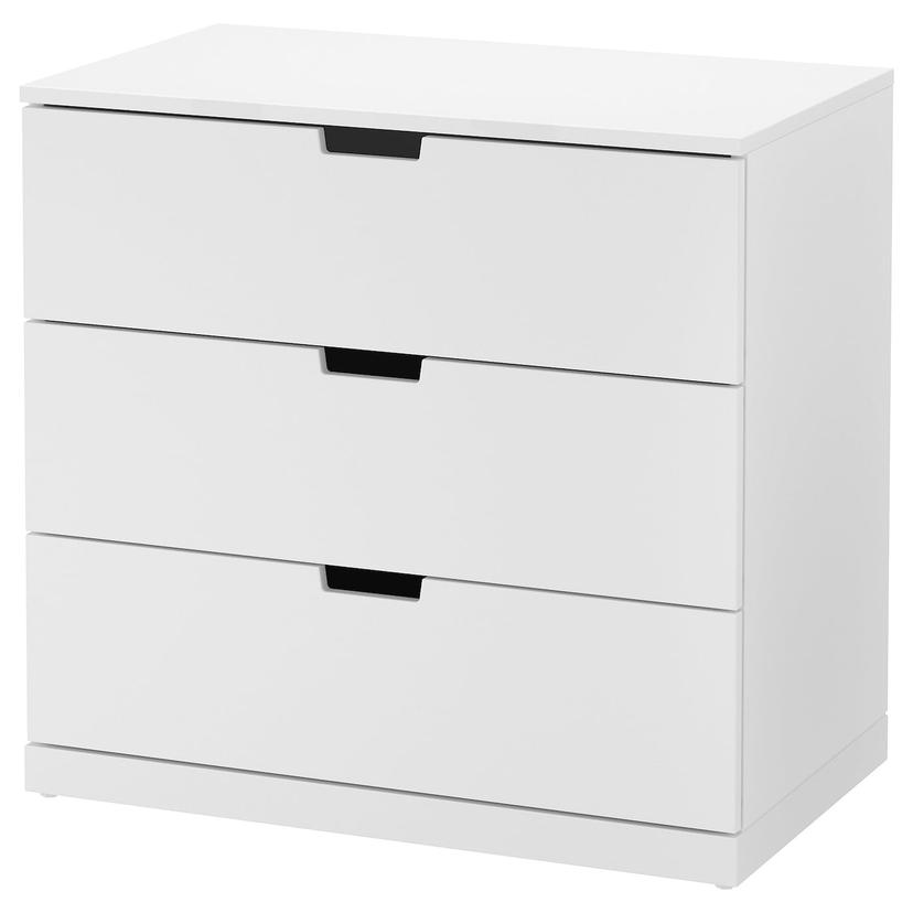NORDLI — комод с 3 ящиками, белый, 80x76 см