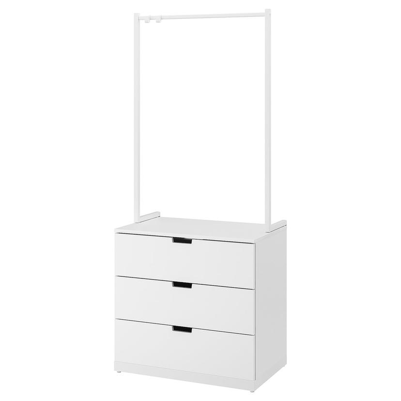 NORDLI — комод с 3 ящиками, белый, 80x192 см