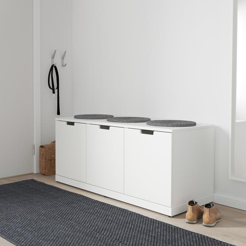 NORDLI — комод с 3 ящиками, белый, 120x54 см