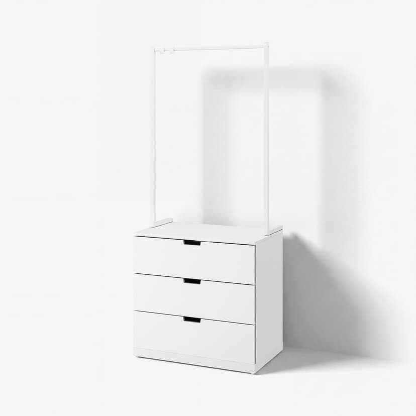 NORDLI — комод с 3 ящиками, белый, 80x192 см
