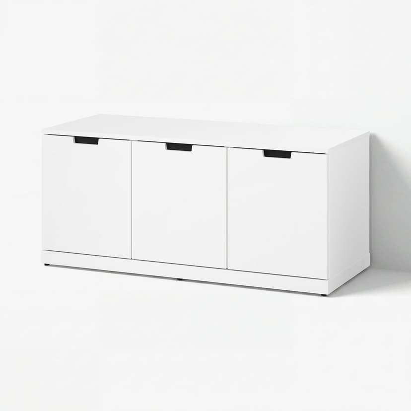 NORDLI — комод с 3 ящиками, белый, 120x54 см