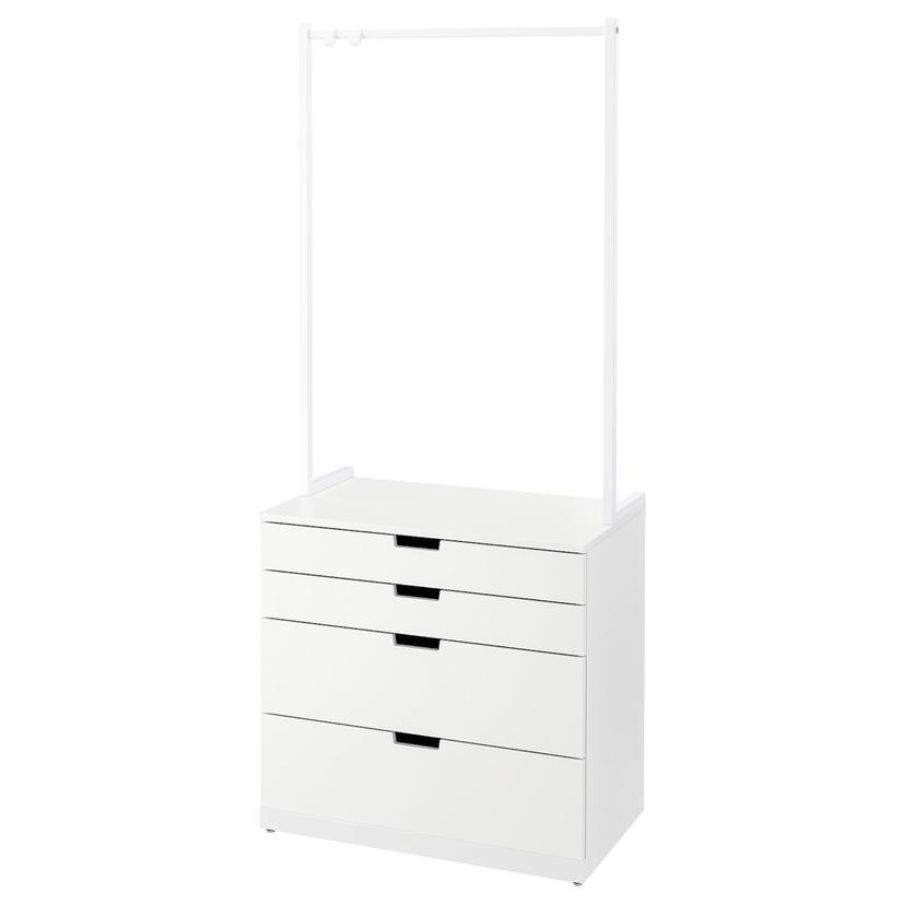 NORDLI — комод с 4 ящиками, белый, 80x192 см