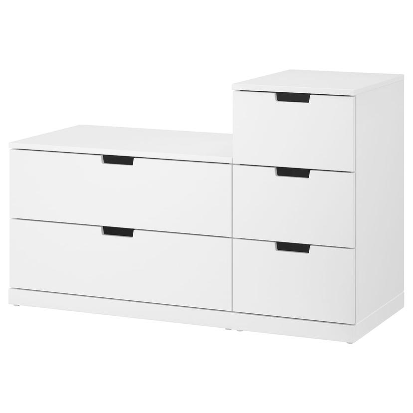 NORDLI — комод с 5 ящиками, белый, 120x76 см