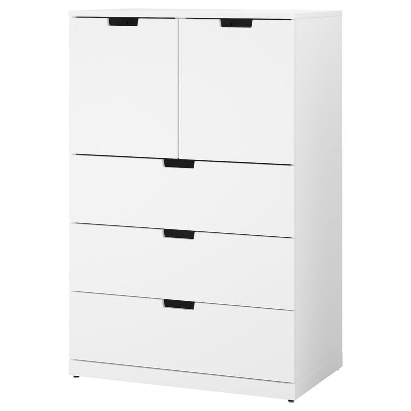 NORDLI — комод с 5 ящиками, белый, 80x122 см
