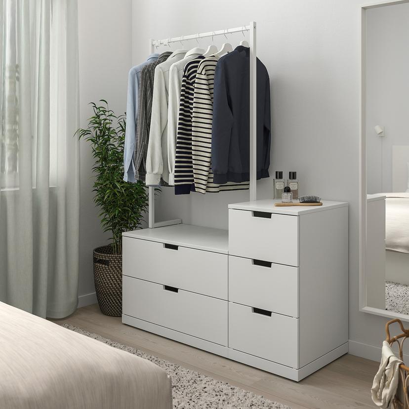NORDLI — комод с 5 ящиками, белый, 120x169 см