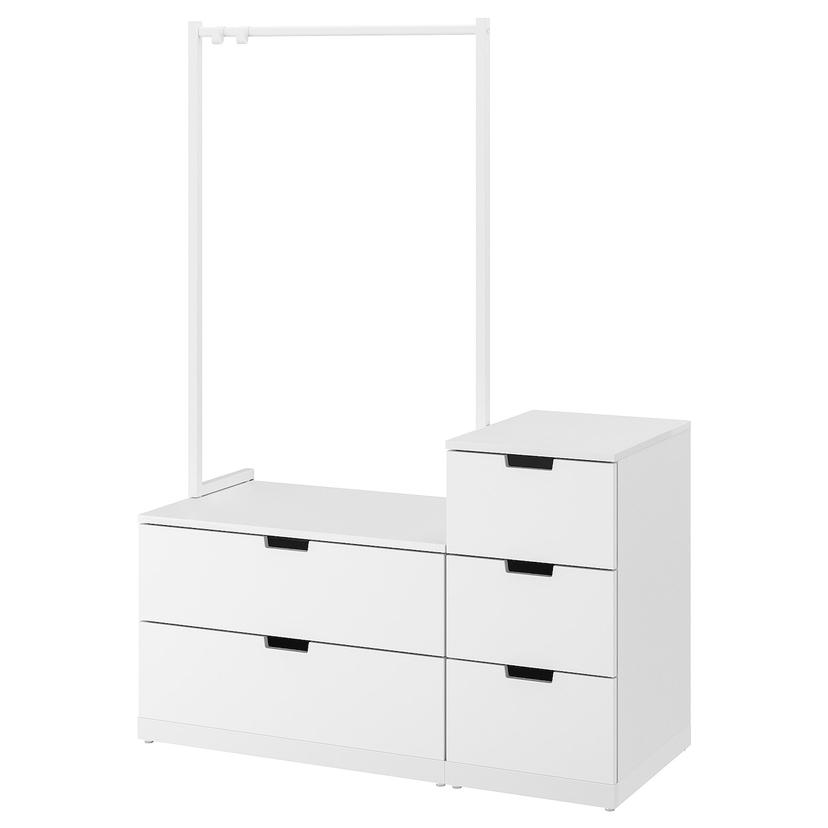 NORDLI — комод с 5 ящиками, белый, 120x169 см
