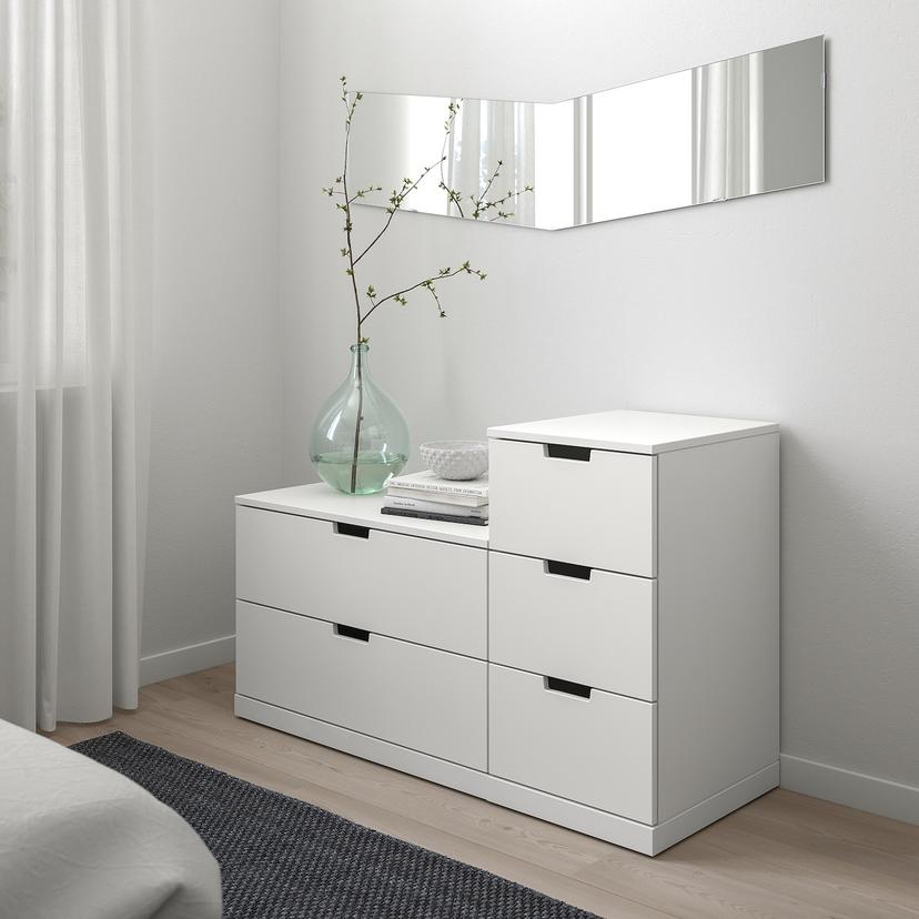 NORDLI — комод с 5 ящиками, белый, 120x76 см