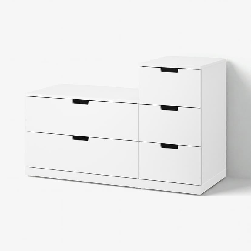 NORDLI — комод с 5 ящиками, белый, 120x76 см