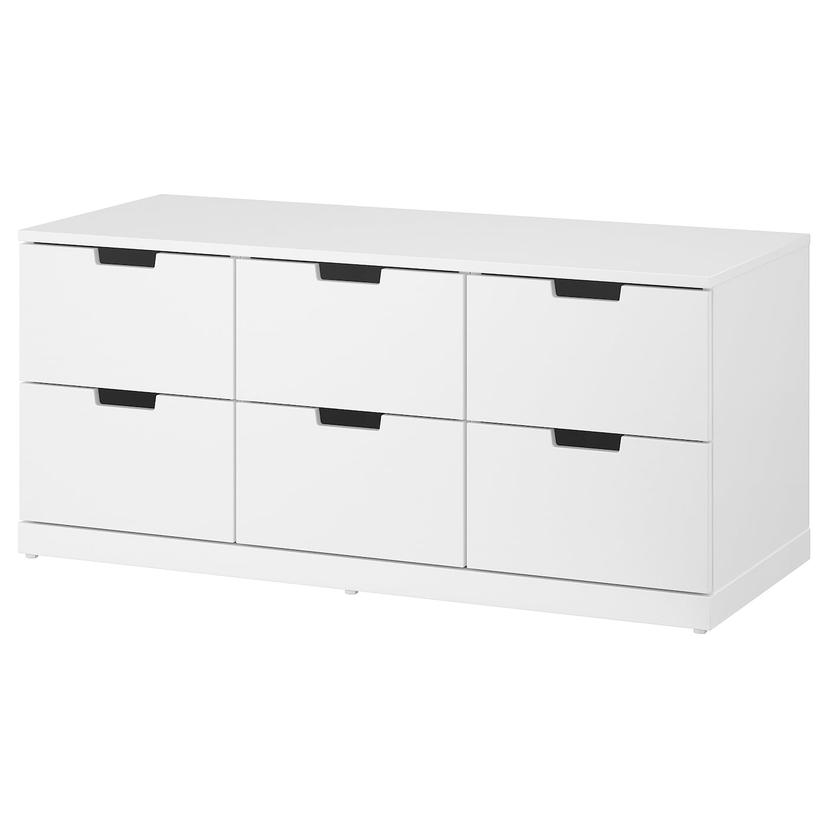 NORDLI — комод с 6 ящиками, белый, 120x54 см