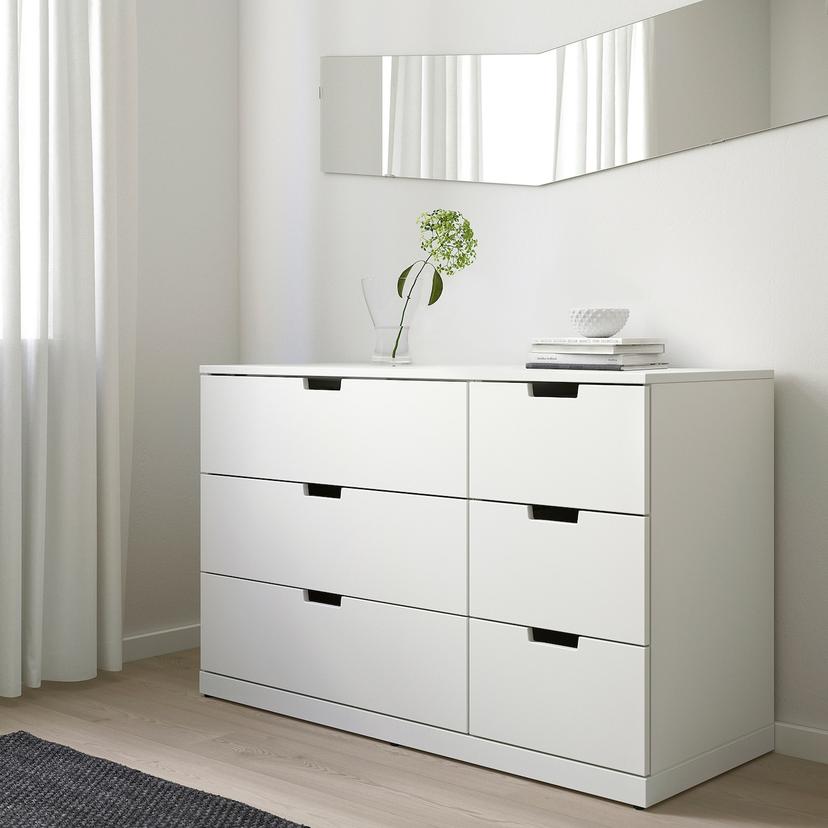 NORDLI — комод с 6 ящиками, белый, 120x76 см