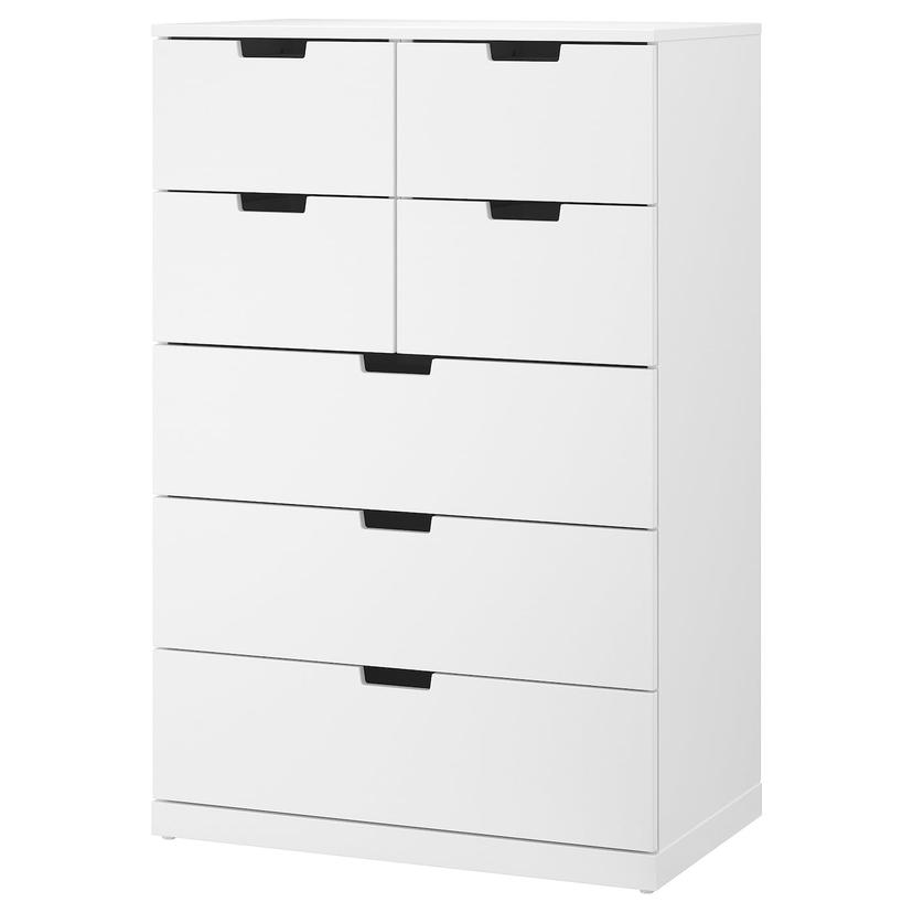 NORDLI — комод с 7 ящиками, белый, 80x122 см