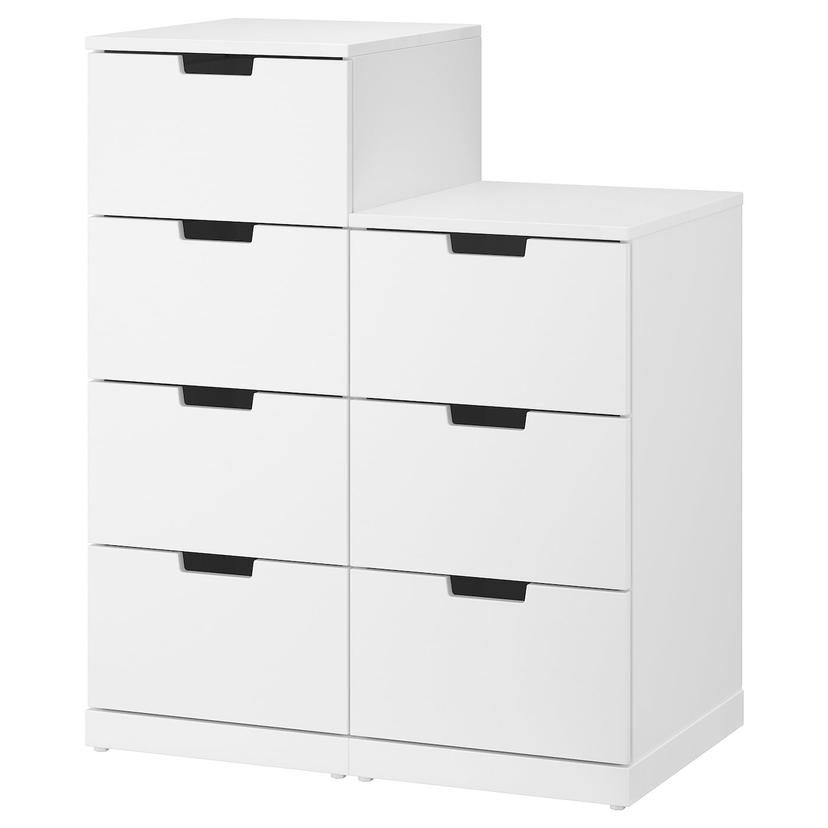 NORDLI — комод с 7 ящиками, белый, 80x99 см