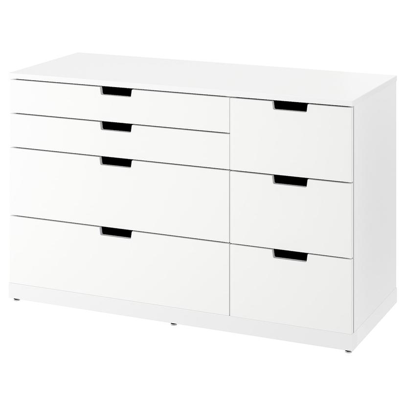NORDLI — комод с 7 ящиками, белый, 120x76 см