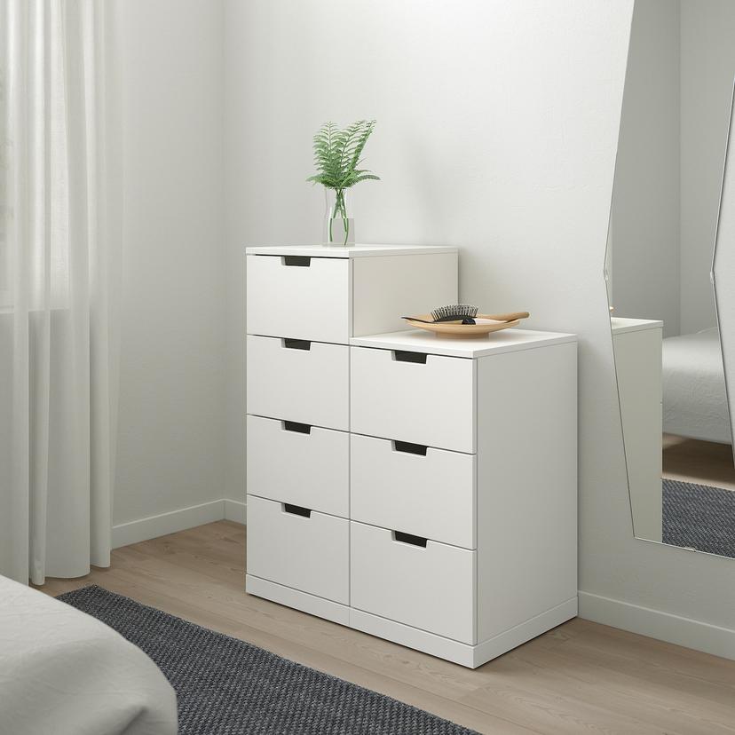 NORDLI — комод с 7 ящиками, белый, 80x99 см