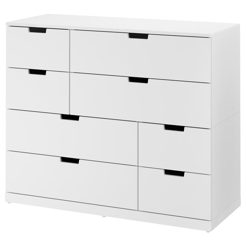NORDLI — комод с 8 ящиками, белый, 120x99 см