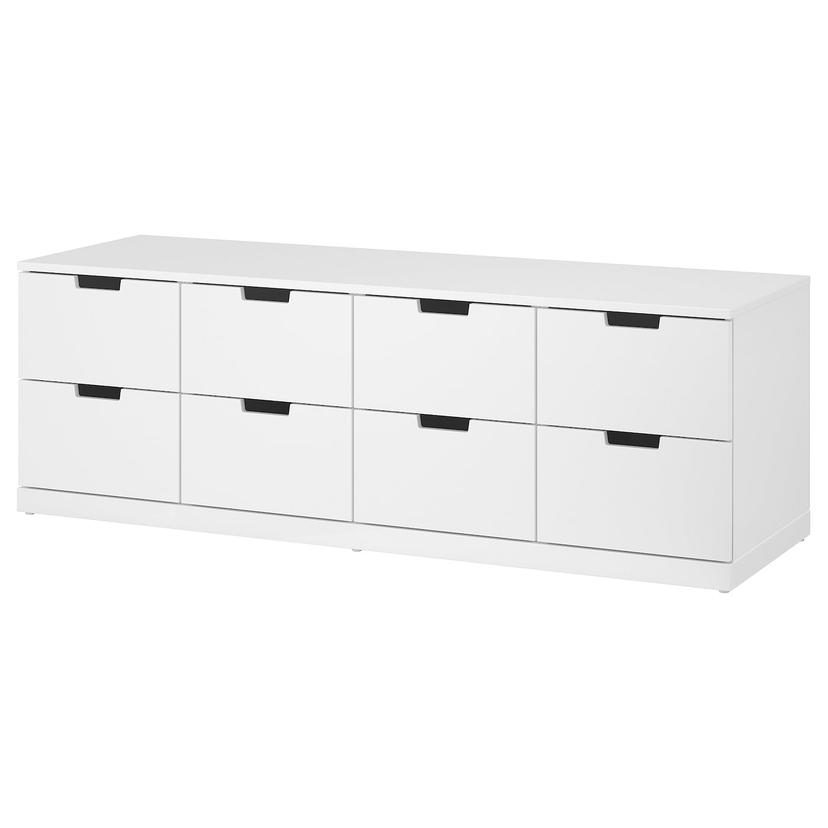 NORDLI — комод с 8 ящиками, белый, 160x54 см