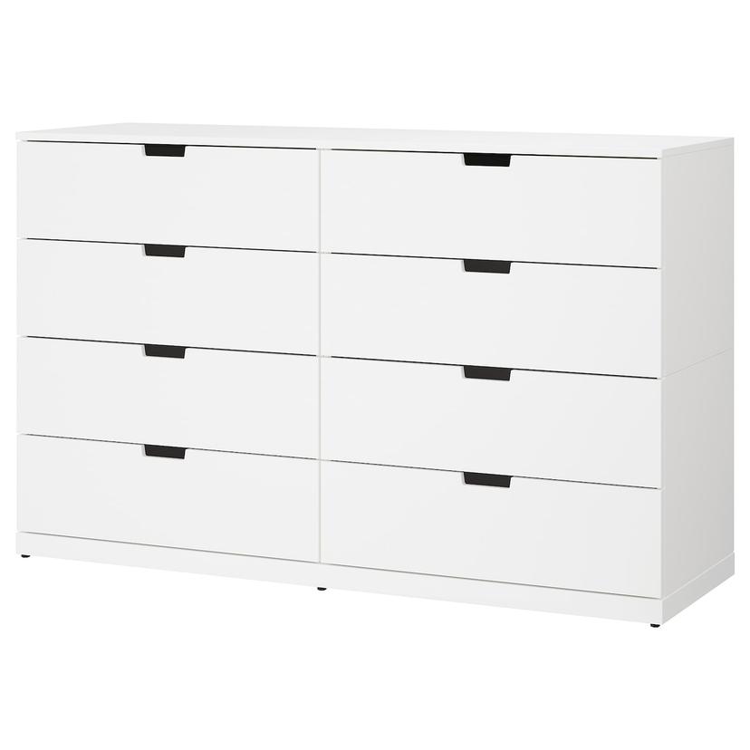 NORDLI — комод с 8 ящиками, белый, 160x99 см