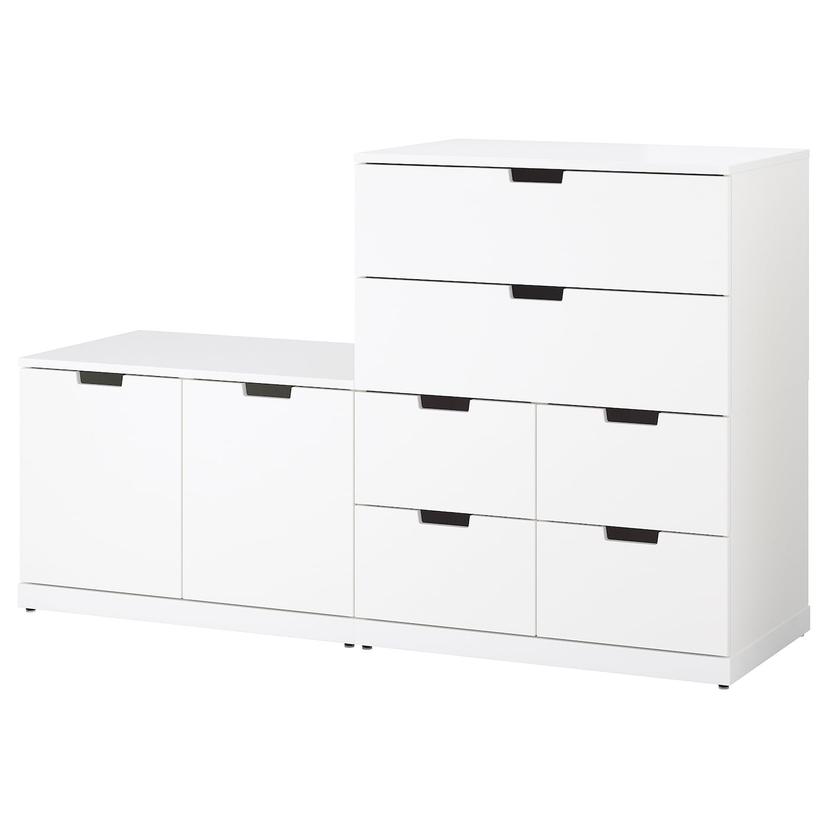 NORDLI — комод с 8 ящиками, белый, 160x99 см