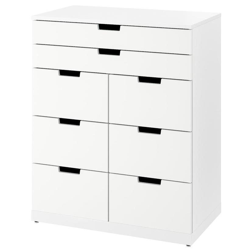 NORDLI — комод с 8 ящиками, белый, 80x99 см