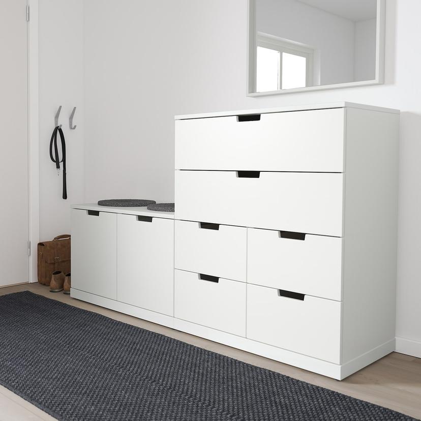 NORDLI — комод с 8 ящиками, белый, 160x99 см