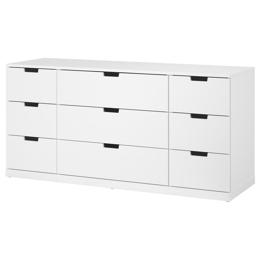 NORDLI — комод с 9 ящиками, белый, 160x76 см