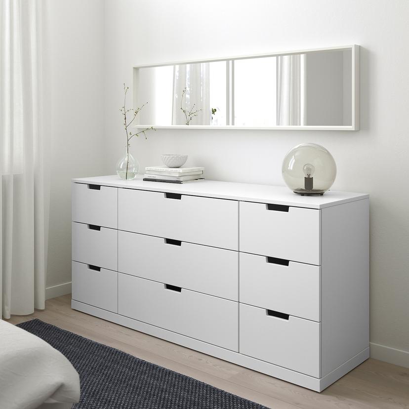 NORDLI — комод с 9 ящиками, белый, 160x76 см