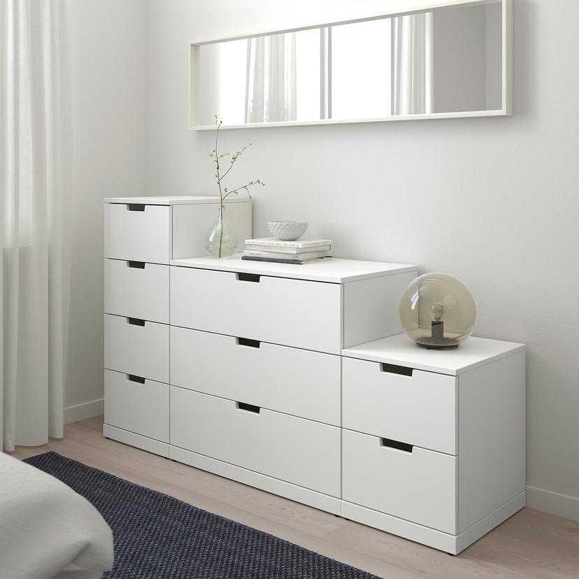 NORDLI — комод с 9 ящиками, белый, 160x99 см