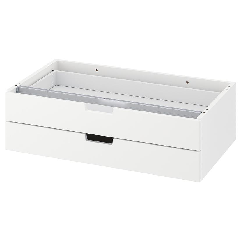 NORDLI — модульный комод с 2 ящиками, белый, 80x23 см