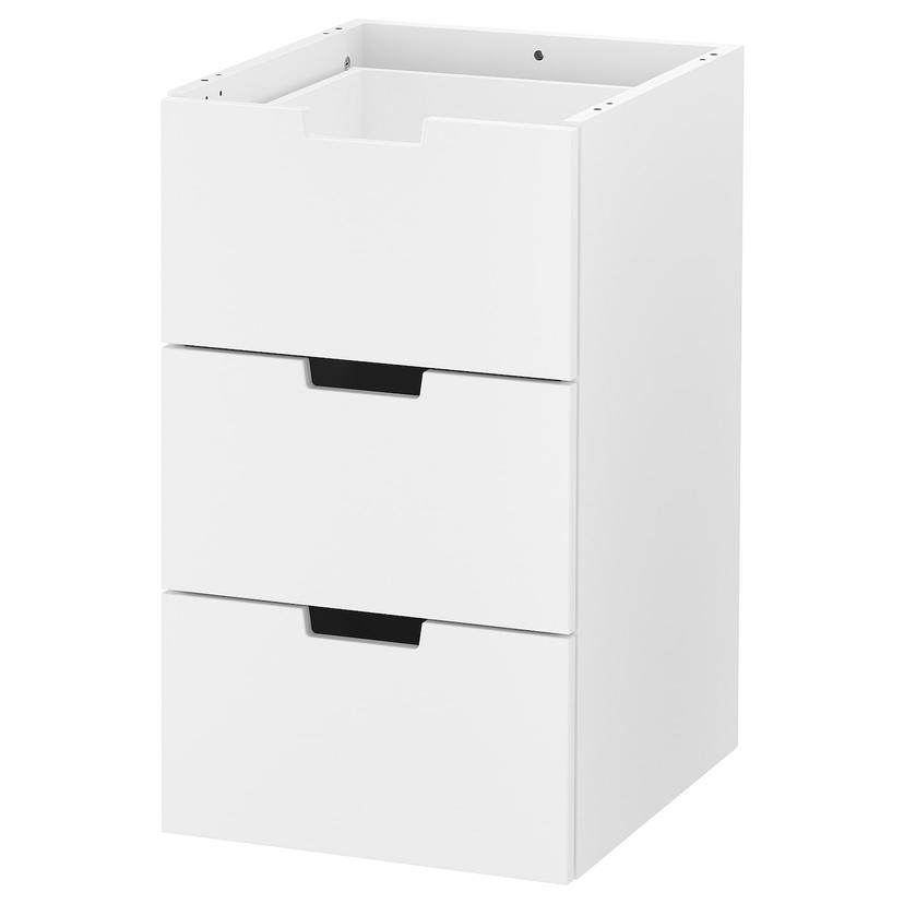 NORDLI — модульный комод с 3 ящиками, белый, 40x68 см