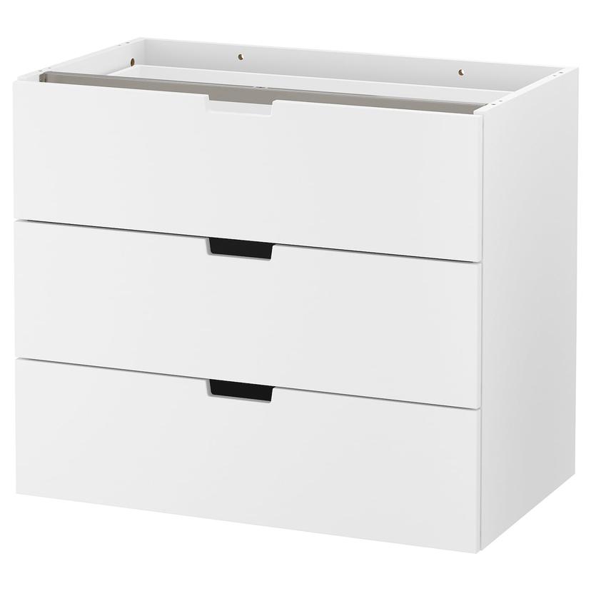 NORDLI — модульный комод с 3 ящиками, белый, 80x68 см