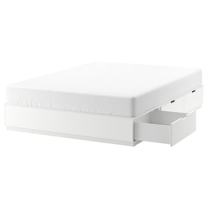 NORDLI — каркас кровати с ящиками, белый, 140x200 см