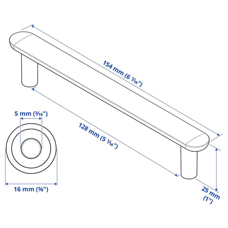 ручка, бронзовый цвет, 154 мм dimensions