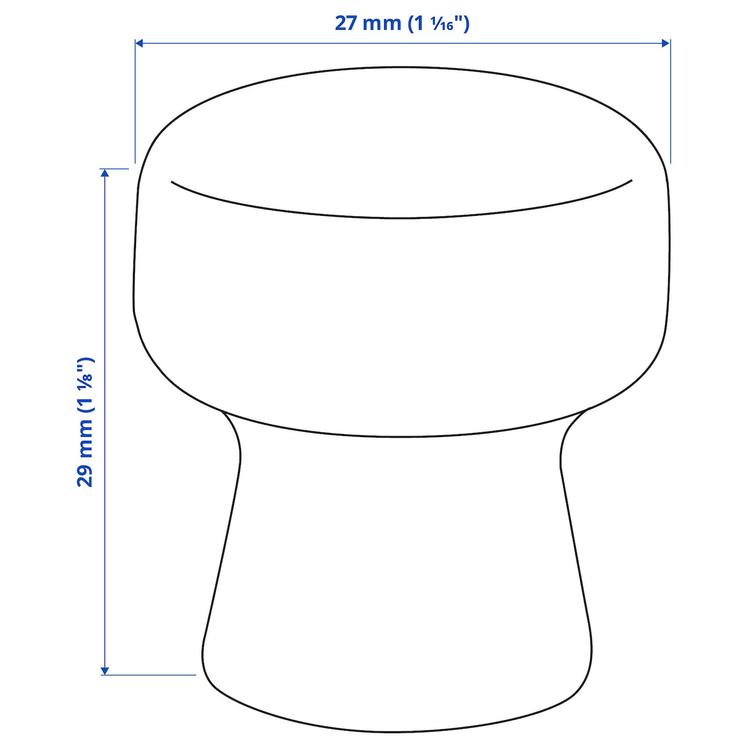 ручка мебельная, белый, 27 мм dimensions
