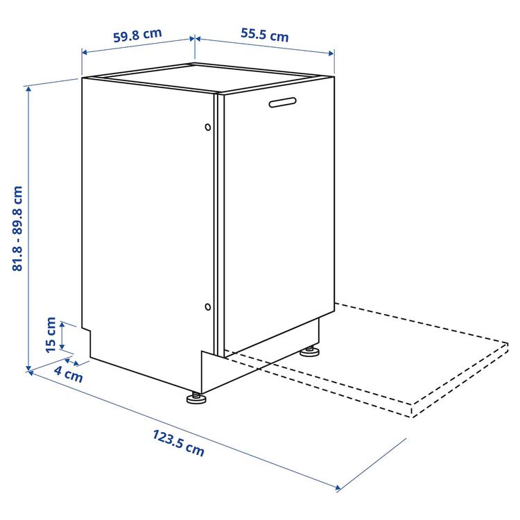 встраиваемая посудомоечная машина, IKEA 500, 60 см dimensions