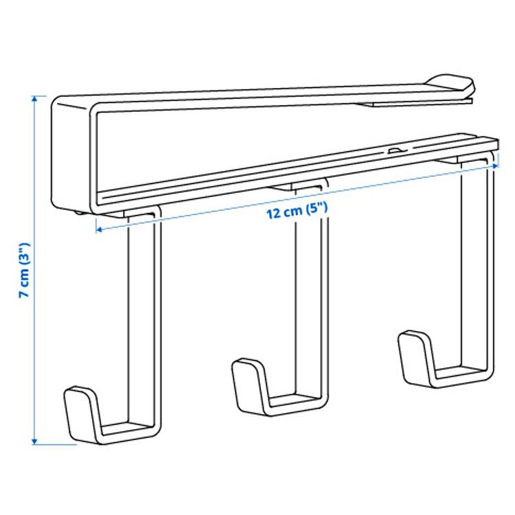 Wieszak na zatrzask,  dimensions