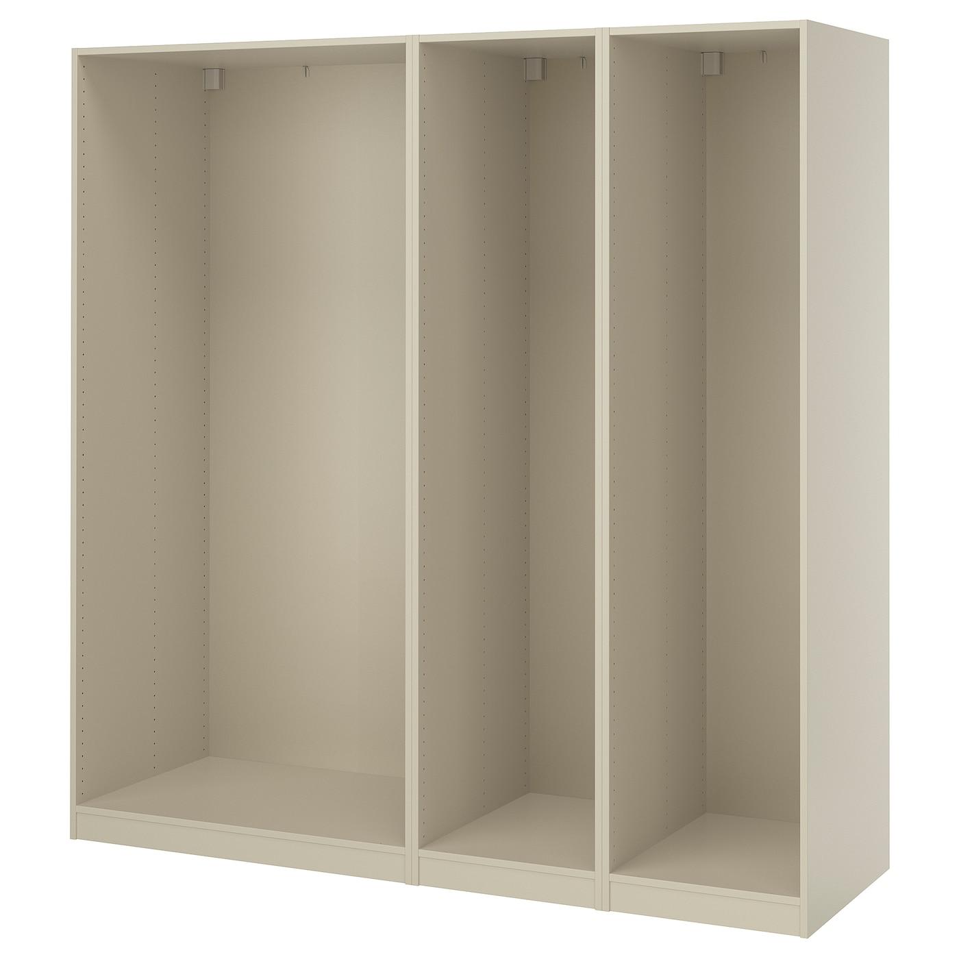 3 каркаса гардеробов, серо-бежевый, 200x58x201 см