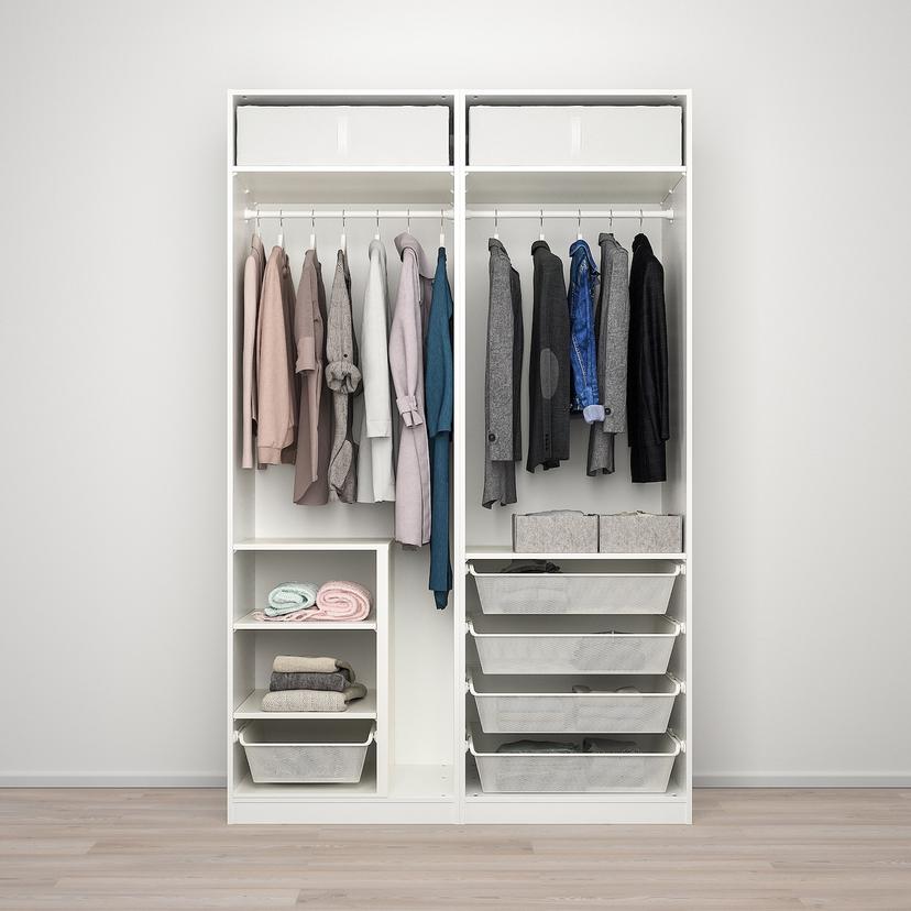 PAX / BERGSBO — гардероб, комбинация, белый/белый, 150x66x236 см
