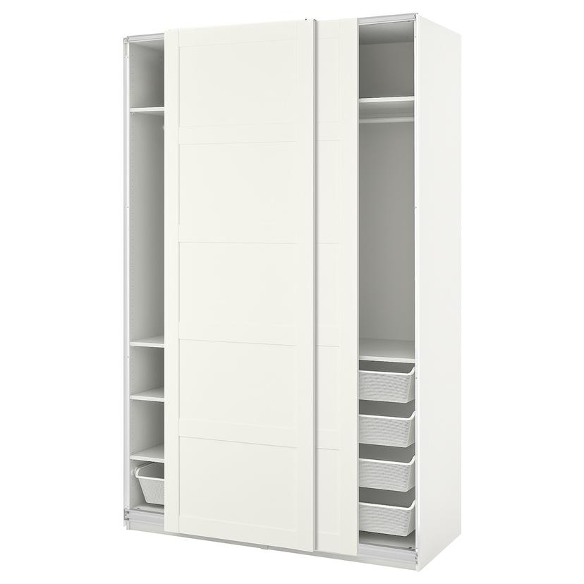 PAX / BERGSBO — гардероб, комбинация, белый/белый, 150x66x236 см