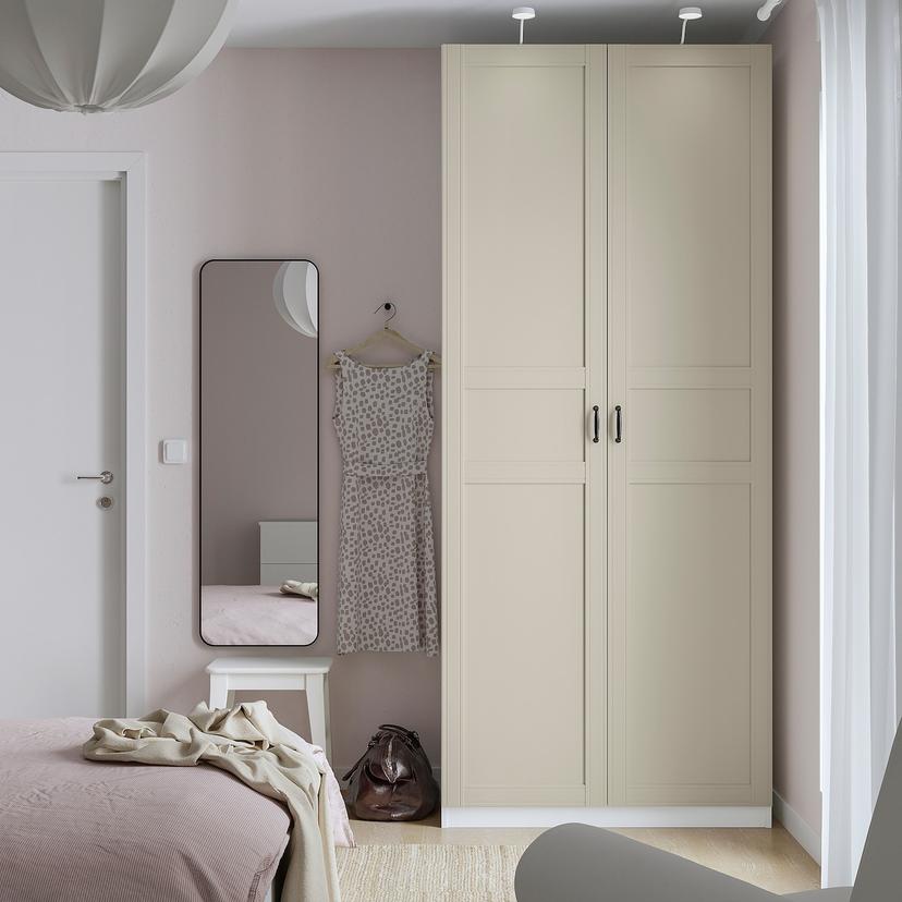 PAX / FLISBERGET — гардероб, белый/светло-бежевый, 100x60x236 см
