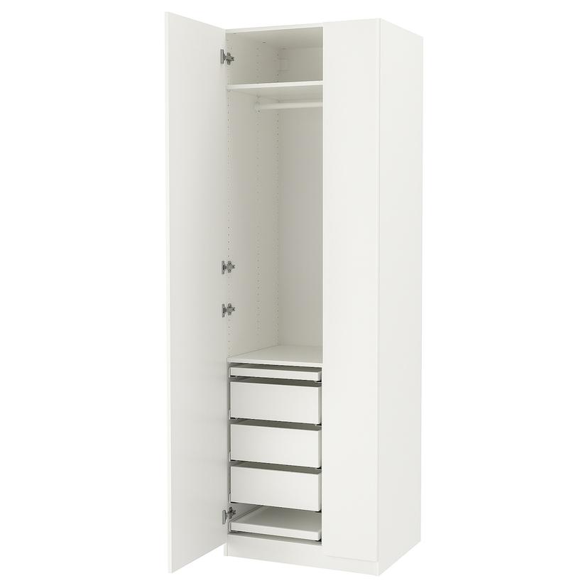 PAX / FORSAND — гардероб, комбинация, белый/белый, 75x60x236 см