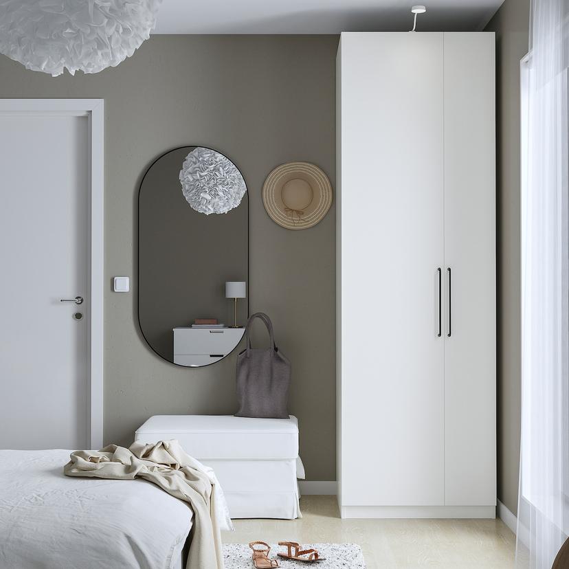 PAX / FORSAND — гардероб, комбинация, белый/белый, 75x60x236 см