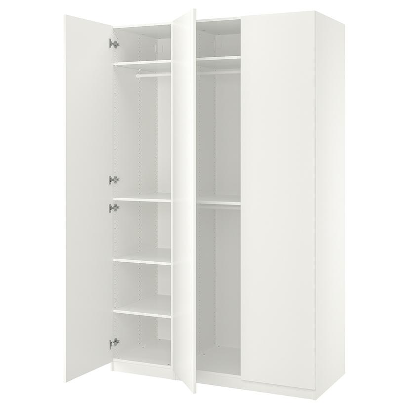 PAX / FORSAND — гардероб, комбинация, белый/белый, 150x60x236 см