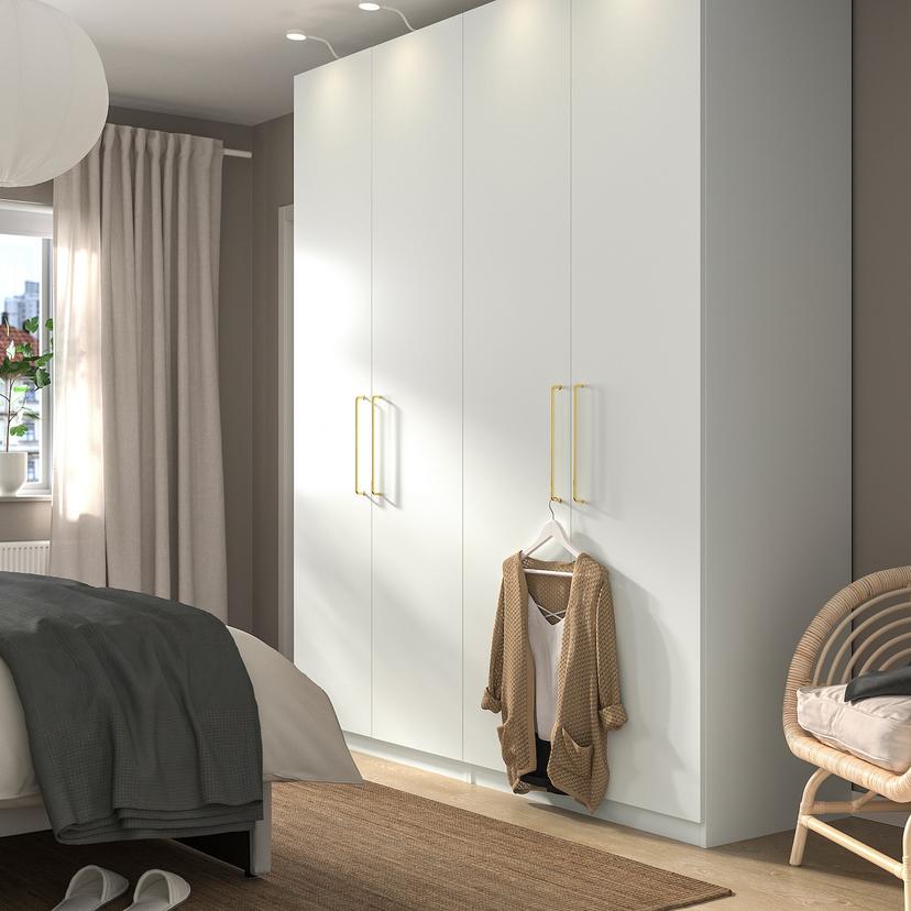 PAX / FORSAND — гардероб, белый/белый, 200x60x236 см
