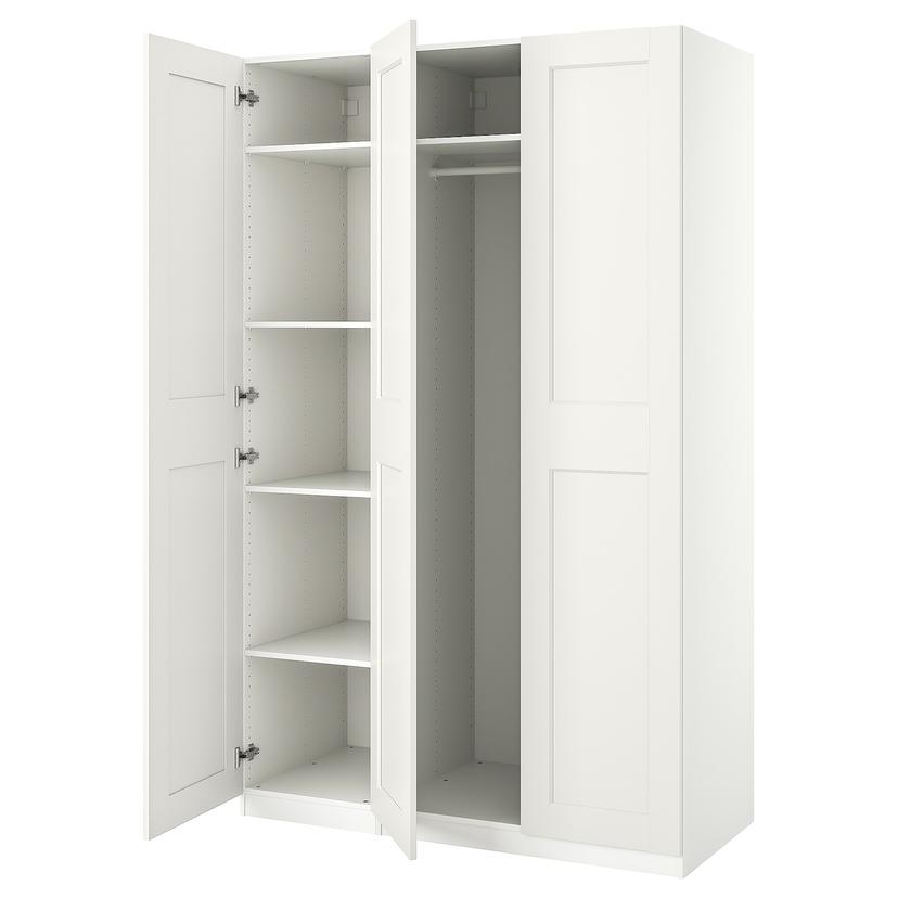 PAX / GRIMO — гардероб, комбинация, белый/белый, 150x60x236 см